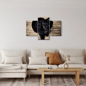 Egy fekete kiskutya képe (90x60 cm)