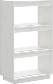 vidaXL fehér tömör fenyőfa könyvszekrény/térelválasztó 60x35x103 cm