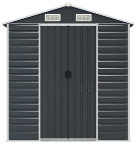 antracitszürke horganyzott acél kerti fészer 191 x 385 x 198 cm
