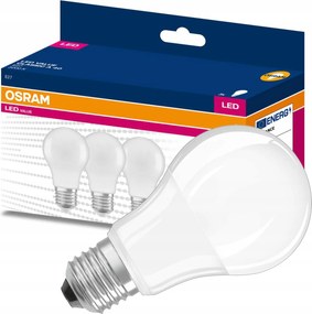 3x Led izzó E27 A60 4,9W 40W 470lm 3000K Meleg 200° Osram Value