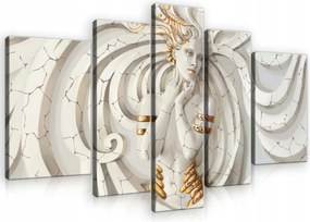 Vászonkép 170x100 moduláris absztrakt szürrealizmus arany textúra dinamika művészet