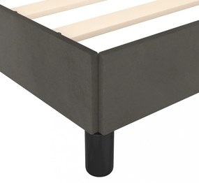 sötétszürke bársony ágykeret matrac nélkül 120x200 cm