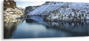 Kép - téli táj tóval (120x50 cm)