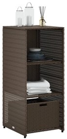 barna polyrattan kerti tárolószekrény 50 x 55 x 115 cm