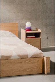 Piros-lila tömörfa asztali lámpa üveg búrával (magasság 24 cm) Otem – noo.ma