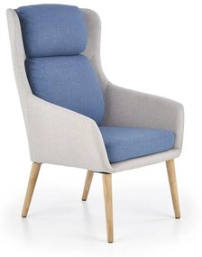 PURIO pihenő fotel, világos szürke / kék