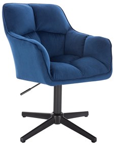 HR550CROSS Tengerkék modern velúr szék fekete lábbal