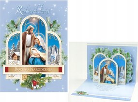 Bérlet Babérkoszorú Karácsonyi Képeslap 3D Tér