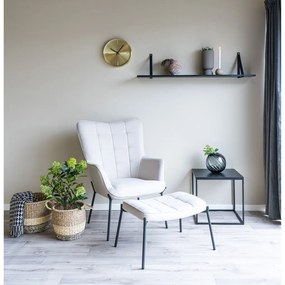 Forno fali polc, fekete, fekete bőr pántok 120x20 cm