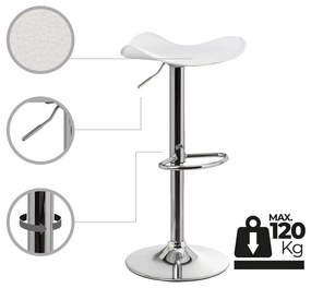 Fehér kárpitozott állítható magasságú bárszék szett 2 db-os (ülésmagasság 73 cm) – Casa Selección