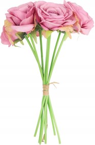 Csokor 7 Rózsa 37CM Rózsaszín Színű Művirág Élő Váza