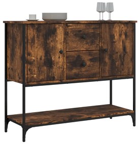 füstös tölgy színű szerelt fa tálalószekrény 100 x 36 x 85 cm