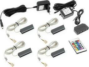 4 db-os Rgb Pvc Led klipsz szett üvegpolcokhoz