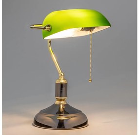 Brilagi - Asztali lámpa BANK OFFICE 1xE27/60W/230V fekete/arany/zöld