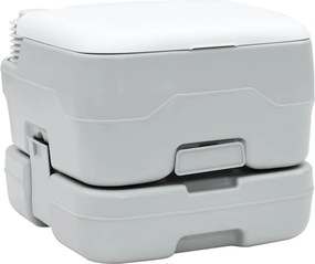 vidaXL Kemping WC Szürke és Fehér 41,5 x 36,5 x 30 cm Polietilén