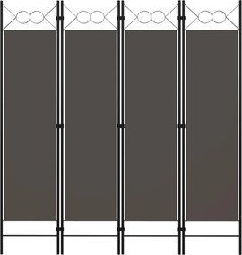 vidaXL antracitszürke 4 paneles paraván 160 x 180 cm