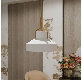 Quoizel QZ-BRECKEN-2P-AB-OPAL - Rúdon függesztett csillár BRECKEN 2xE27/60W/230V arany/fehér