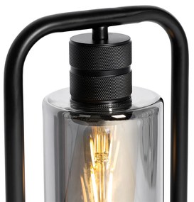 Modern asztali lámpa fekete füstüveggel - Stavelot