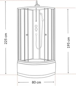 Karolino 80 white mélytálcás zuhanykabin