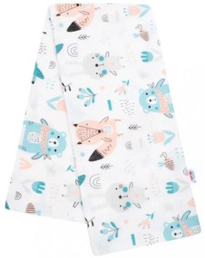Flanel pelenka nyomtatott mintával New Baby fehér állatkák