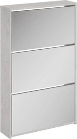vidaXL betonszürke 3 szintes cipőszekrény tükörrel 63 x 17 x 102,5 cm