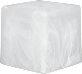 Üveg lámpabúra E27-es lámpákhoz Kocka üveg tejfehér 10cm
