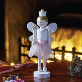 Karácsonyi angyal figura Pink/Fehér 21 cm