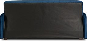 2 db-os szett, ágyazható kanapé sötétkék színben, velúr kárpittal PORTO