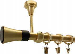 FĂŒggönykarnis Szimpla Mennyezeti FĂ©m sĂĄrgarĂ©z matt mix vĂ©gek 19 mm 300 cm