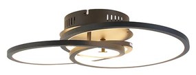 Mennyezeti lámpa fekete 45 cm LED-del, 3 fokozatú fényerőszabályzóval - Rowin