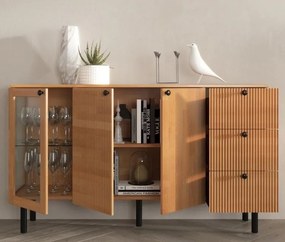Norvik Bükk/Natúr polcos-fiókos komód, 160 cm