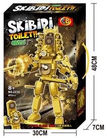 Építőkészlet SKIBIDI TOILET XXL 492 db - Titan Clock Man 2,0 28 cm