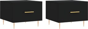 vidaXL 2 db fekete szerelt fa dohányzóasztal 50 x 50 x 40 cm
