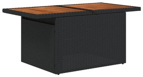 7 darabos Kert Kanapé Szett Párnákkal Fekete Poly Rattan