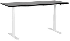 Fekete és fehér elektromosan állítható íróasztal 180 x 80 cm DESTINES Beliani