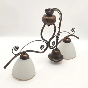 Csillár láncon RETRO 2xE27/60W/230V réz/patinás