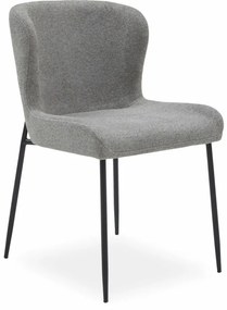 Glam design szék, taupe bouclé, fekete láb