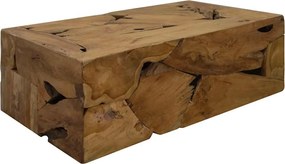 vidaXL barna, valódi tíkfa dohányzóasztal 90x50x30 cm