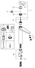 GROHE 23432000 - EURODISC COSMOPOLITAN mosdócsaptelep, XL méret, króm