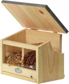 Fából készült mókus etető Dupla dió kamrás