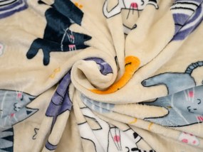 Mikroplüss ágyneműhuzat szett PURRSLEEP bézs + mikroplüss lepedő SOFT 90x200 cm fehér, egyszemélyes