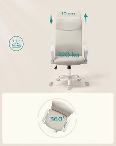 SONGMICS irodai szék, ergonomikus szék cappuccino bézs színben