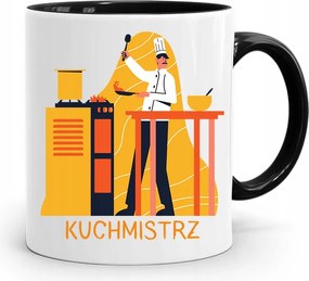 Fekete Szakács Bögre Szakácsnő nyomott mintával