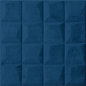 Hcs deco 3D öntapadós fali négyzetek sötétkék kockák bársony