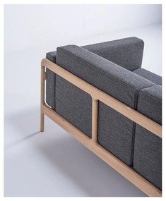 Fawn sötétszürke kanapé tölgyfából, 210 cm - Gazzda