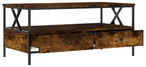 füstös tölgy színű szerelt fa dohányzóasztal 100 x 51 x 45 cm