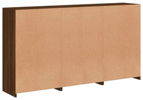 barna tölgy színű tálalószekrény LED-ekkel 181,5 x 37 x 100 cm