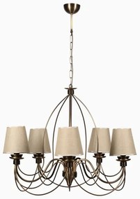 Láncos csillár CLASSIC 5xE14/40W/230V bronz/bézs