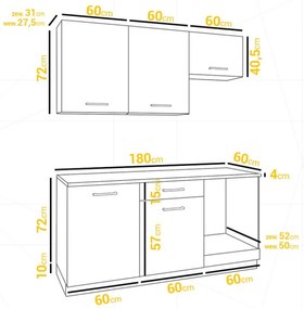 Mylife Lote konyhabútor szett magasfényű fehér (180cm)