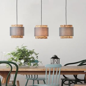 Brilliant - Csillár zsinóron WATERLILLY 3xE27/60W/230V szürke